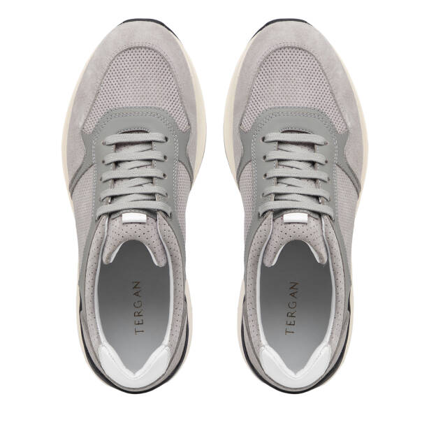 Gri Hakiki Süet Deri Erkek Sneaker - E26I1AY57696-C11 - 5