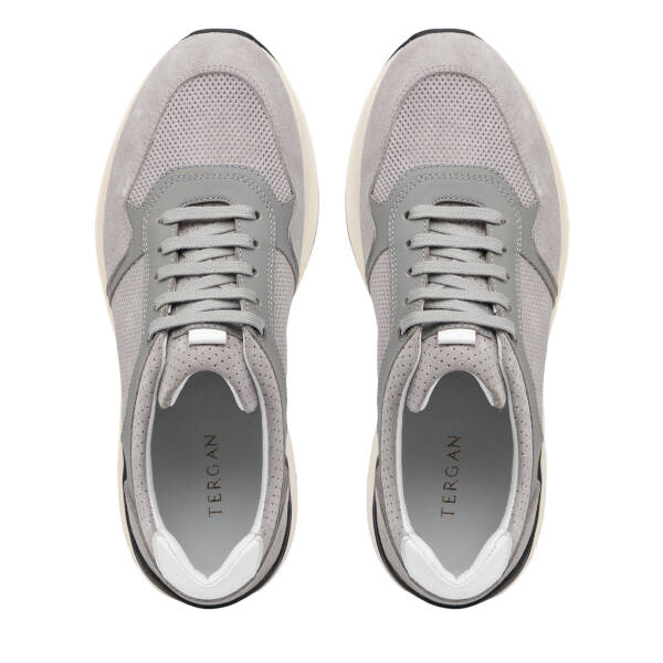 Gri Hakiki Süet Deri Erkek Sneaker - E26I1AY57696-C11 - 5