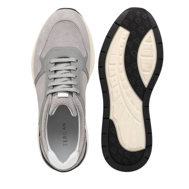 Gri Hakiki Süet Deri Erkek Sneaker - E26I1AY57696-C11 - 6