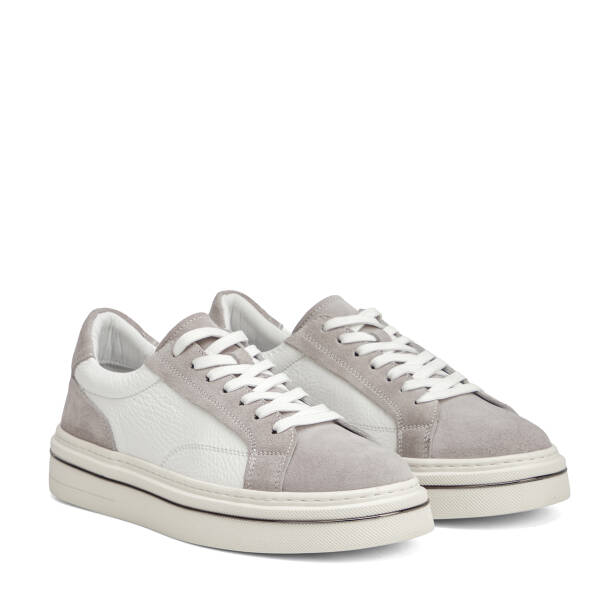 Gri Hakiki Süet Deri Erkek Sneaker - E26I1AY57754-T3O - 2