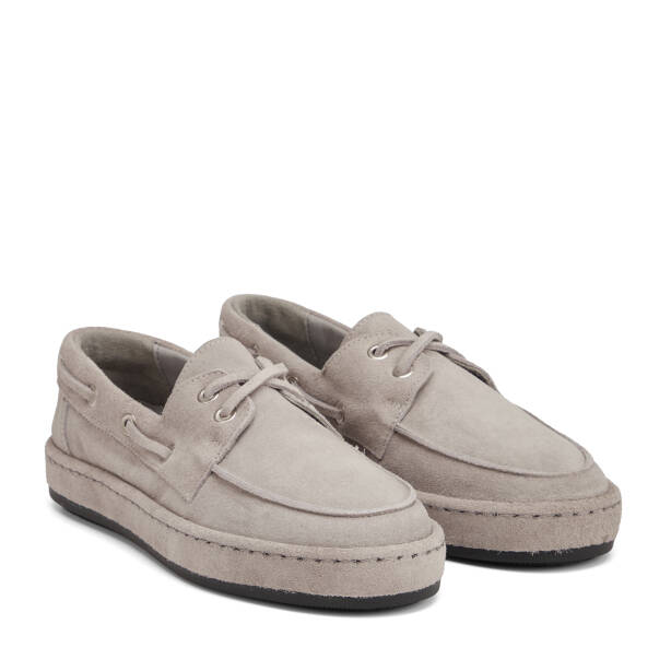 Gri Hakiki Süet Deri Kadın Sneaker - K26I1AY68526-C11 - 2