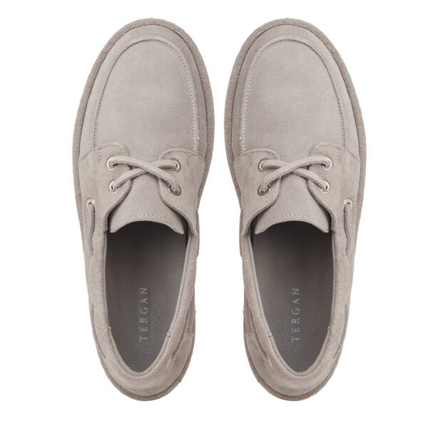 Gri Hakiki Süet Deri Kadın Sneaker - K26I1AY68526-C11 - 5