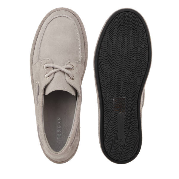 Gri Hakiki Süet Deri Kadın Sneaker - K26I1AY68526-C11 - 6