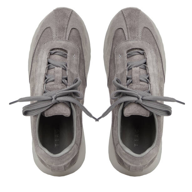 Gri Hakiki Süet Deri Kadın Sneaker - K26I1AY68651-C11 - 5