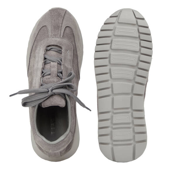 Gri Hakiki Süet Deri Kadın Sneaker - K26I1AY68651-C11 - 6