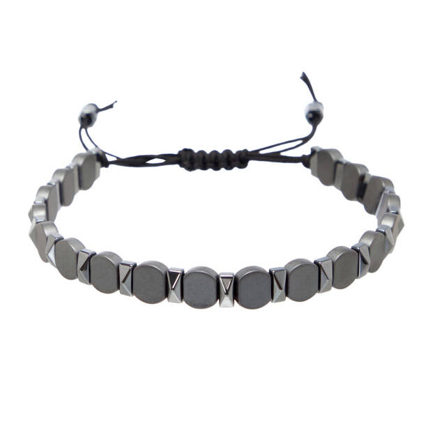 Gri Hematit Erkek Bileklik - E1BLK0410479-P89 - 1