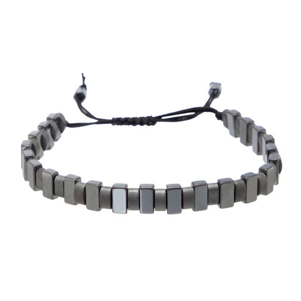 Gri Hematit Erkek Bileklik - E1BLK0410484-P89 - 1