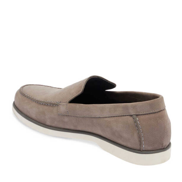 Gri Hakiki Nubuk Deri Erkek Casual Ayakkabı - E24I1AY56792-A40 - 3