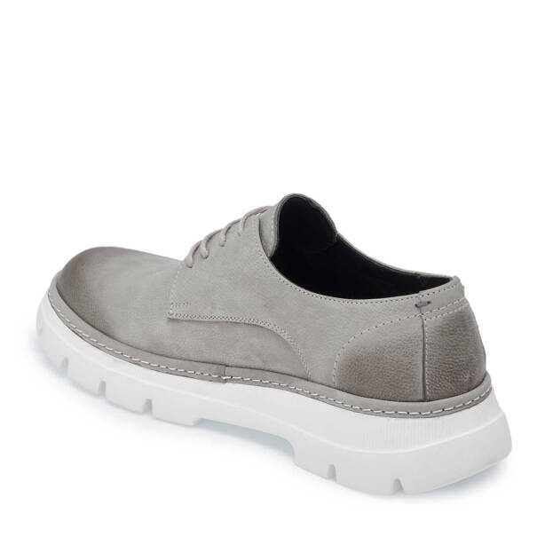 Gri Hakiki Nubuk Deri Erkek Casual Ayakkabı - E25I1AY57163-A40 - 2