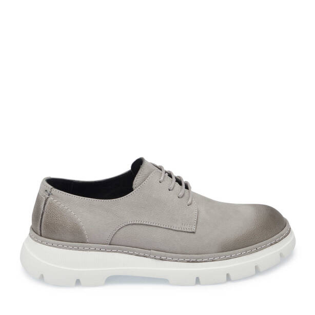Gri Hakiki Nubuk Deri Erkek Casual Ayakkabı - E25I1AY57163-A40 - 3