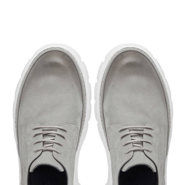 Gri Hakiki Nubuk Deri Erkek Casual Ayakkabı - E25I1AY57163-A40 - 5