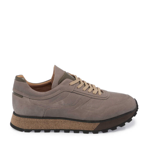 Gri Nubuk Deri Erkek Sneaker - E23S1AY56359-A40 - 3