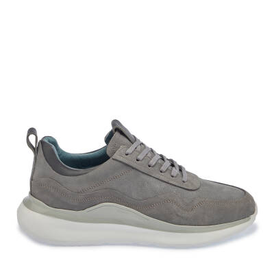  Gri Nubuk Deri Erkek Sneaker - E23S1AY56556-A40 - 3