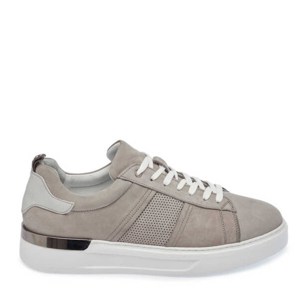Gri Nubuk Deri Erkek Sneaker - E24I1AY56638-A40 - 3