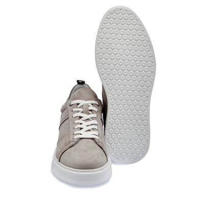 Gri Nubuk Deri Erkek Sneaker - E24I1AY56638-A40 - 4