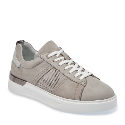  Gri Nubuk Deri Erkek Sneaker - E24I1AY56638-A40 - 1