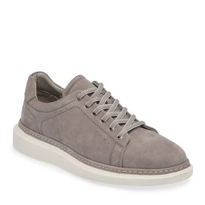 Gri Nubuk Deri Erkek Sneaker - E24I1AY56806-A40 - 1