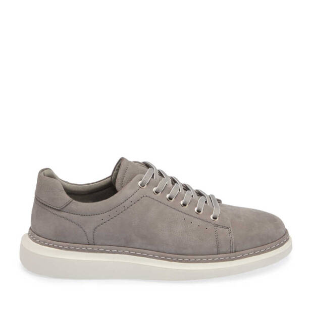 Gri Nubuk Deri Erkek Sneaker - E24I1AY56806-A40 - 3