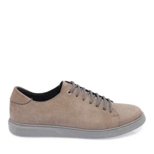 Gri Nubuk Deri Erkek Sneaker - E24I1AY56820-A40 - 3
