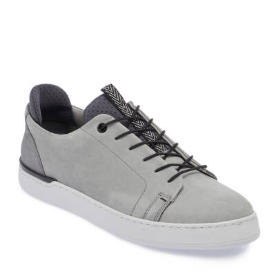 Gri Nubuk Deri Erkek Sneaker - E24I1AY56823-A40 