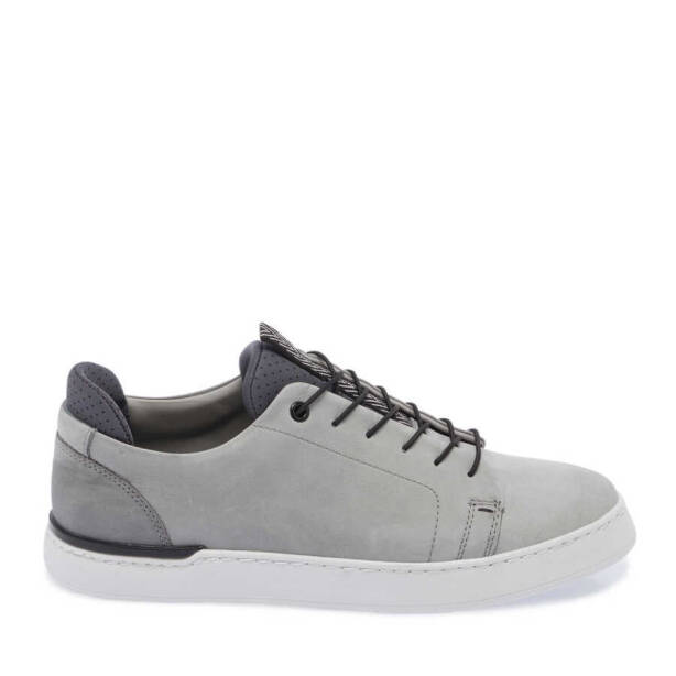 Gri Nubuk Deri Erkek Sneaker - E24I1AY56823-A40 - 3