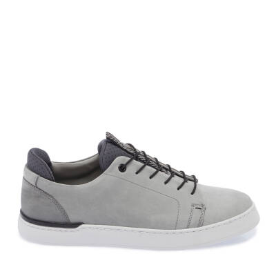 Gri Nubuk Deri Erkek Sneaker - E24I1AY56823-A40 - 3