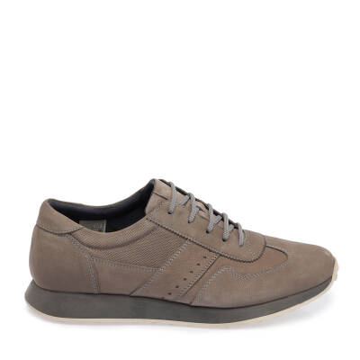 Gri Nubuk Deri Erkek Sneaker - E24I1AY56851-A40 - 3