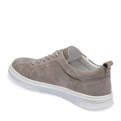 Gri Nubuk Deri Erkek Sneaker - E24I1AY56865-A40 - 2