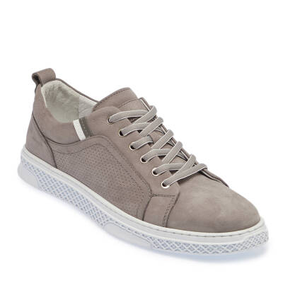  Gri Nubuk Deri Erkek Sneaker - E24I1AY56865-A40 