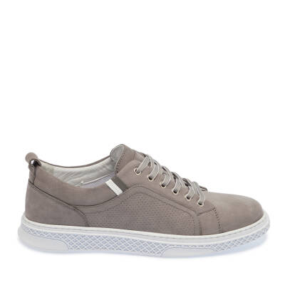  Gri Nubuk Deri Erkek Sneaker - E24I1AY56865-A40 - 3