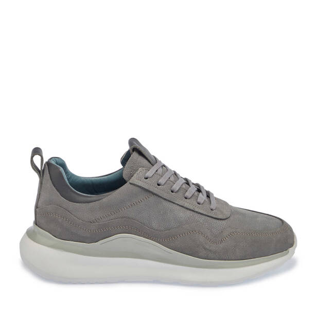 Gri Nubuk Deri Erkek Sneaker - E24I1AY56912-A40 - 3