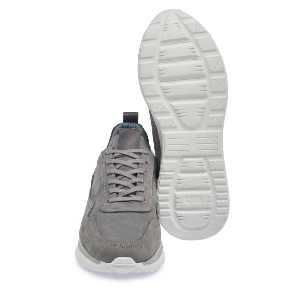 Gri Nubuk Deri Erkek Sneaker - E24I1AY56912-A40 - 4