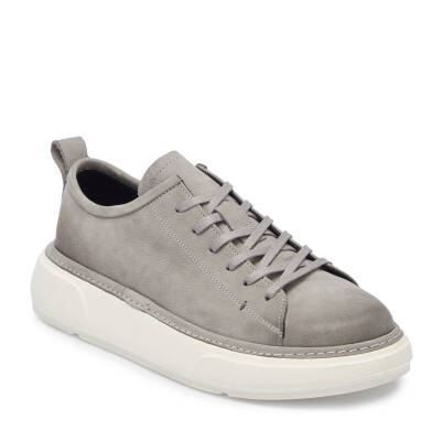 Gri Nubuk Deri Erkek Sneaker - E25I1AY57165-A40 