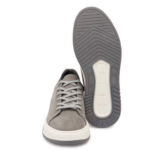 Gri Nubuk Deri Erkek Sneaker - E25S1AY57475-A40 - 4