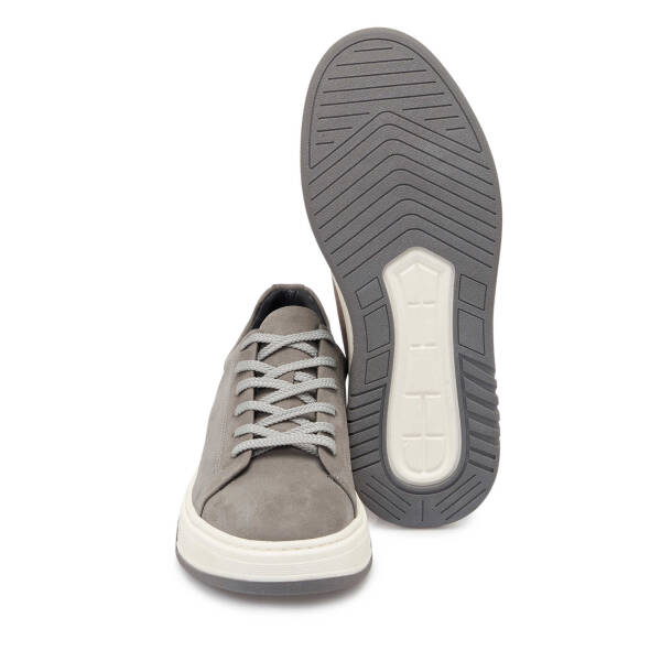 Gri Nubuk Deri Erkek Sneaker - E25S1AY57475-A40 - 4