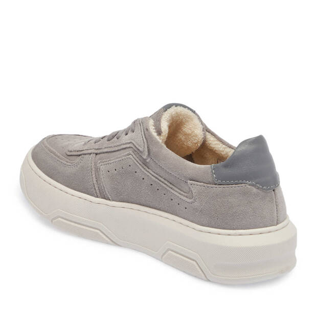 Gri Hakiki Nubuk Deri Kadın Sneaker - K24I1AY67493-A40 - 3