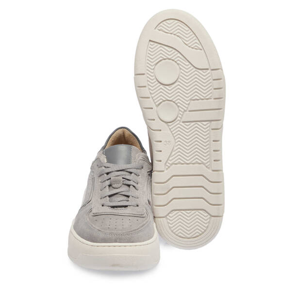 Gri Hakiki Nubuk Deri Kadın Sneaker - K24I1AY67493-A40 - 4