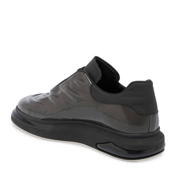 Gri Rugan Deri Erkek Sneaker - E23S1AY56380-C76 - Tergan