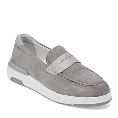 Gri Süet Deri Erkek Loafer - E24I1AY56786-C11 