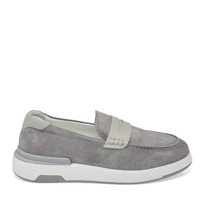 Gri Süet Deri Erkek Loafer - E24I1AY56786-C11 - 3