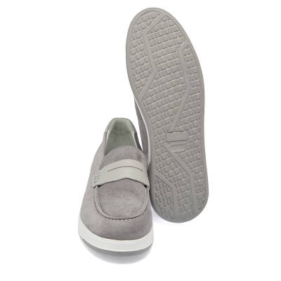 Gri Süet Deri Erkek Loafer - E24I1AY56786-C11 - 4