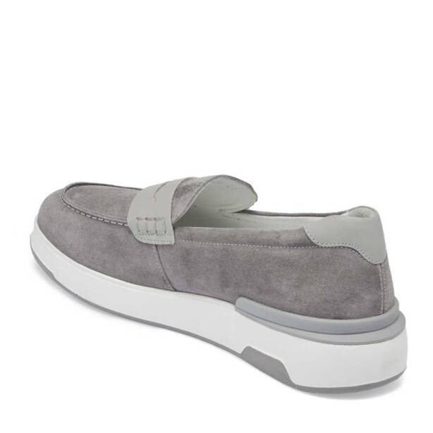 Gri Süet Deri Erkek Loafer - E24I1AY56786-C11 - 2