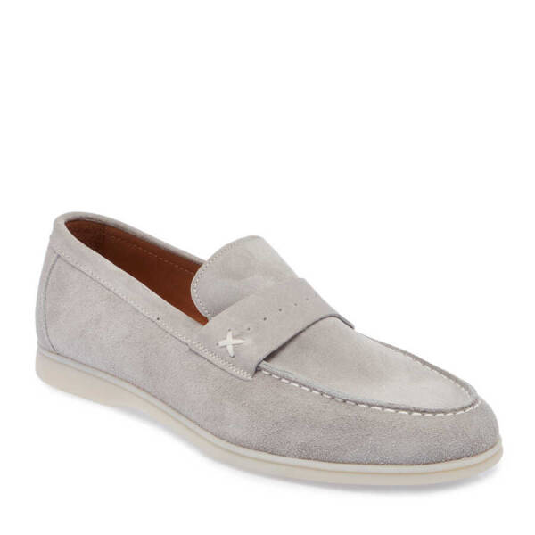 Gri Süet Deri Erkek Loafer - E24I1AY56788-K56 - 1