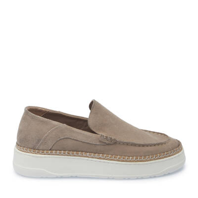 Gri Süet Deri Erkek Loafer - E25I1AY57331-C11 - 3