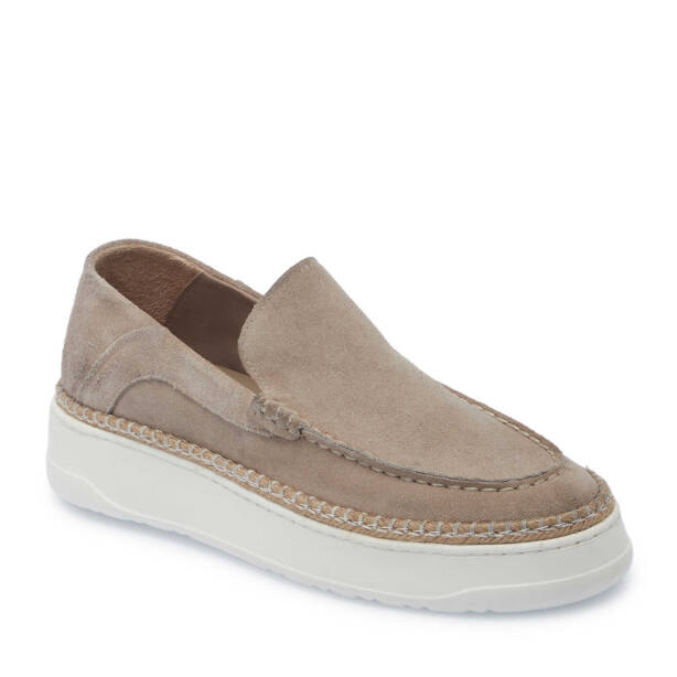 Gri Hakiki Süet Deri Erkek Loafer - E25I1AY57331-C11 - 2