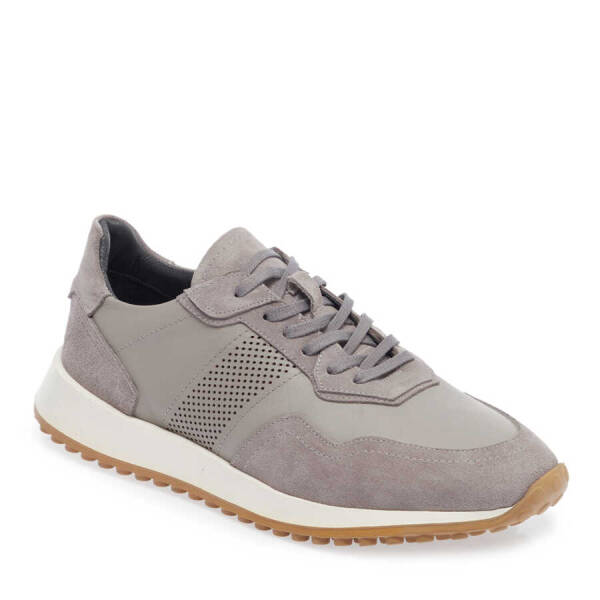 Gri Hakiki Süet Deri Erkek Sneaker - E24I1AY56666-Q9I - 2
