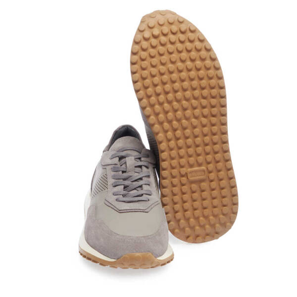Gri Hakiki Süet Deri Erkek Sneaker - E24I1AY56666-Q9I - 4