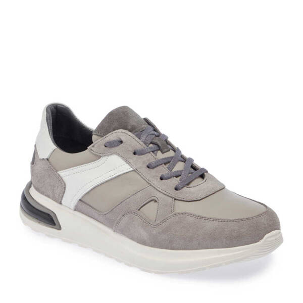 Gri Hakiki Süet Deri Erkek Sneaker - E24I1AY56670-Q9I - 2