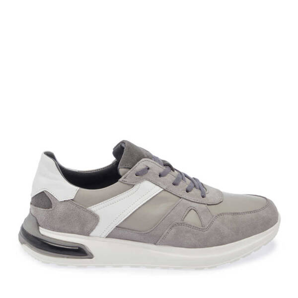 Gri Hakiki Süet Deri Erkek Sneaker - E24I1AY56670-Q9I - 1