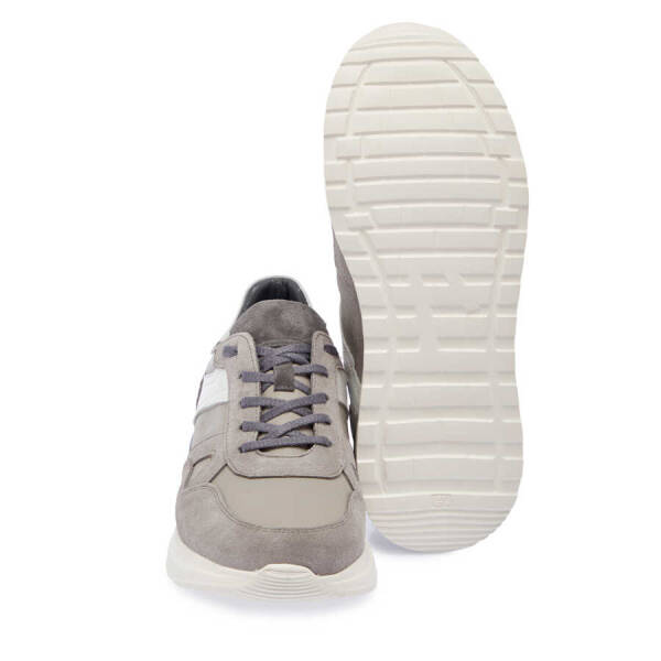 Gri Hakiki Süet Deri Erkek Sneaker - E24I1AY56670-Q9I - 4